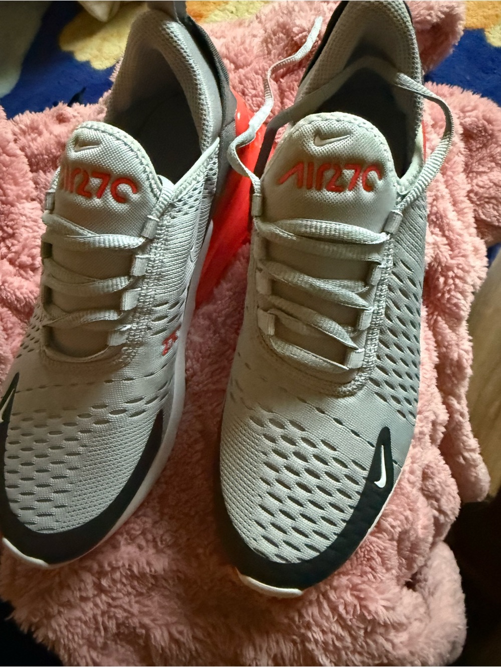 Nike Grey and Coral Air270 Running Shoes